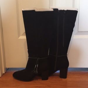 Black suede boots